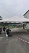 桃園龜山宮廷帳出租-專業開工拜拜帳篷防風沙包配置-鴻揚展覽施工實錄