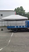 鴻揚展覽專業工程車隊-桃園龜山活動帳篷搭建-開工拜拜宮廷帳出租進場