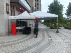 桃園八德開幕活動快速帳與宮廷帳現場排列施工