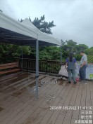 陽明山活動空間規劃-二子坪木棧道平台上歐式快速帳結構構築