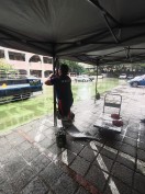 活動帳篷導水布安裝-校園雨天排水系統工程