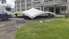 桃園龍潭軍營-帝王帳頂蓬篷布吊裝定位