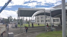 桃園龍潭軍營-帝王帳立柱固定與安全撤場工程